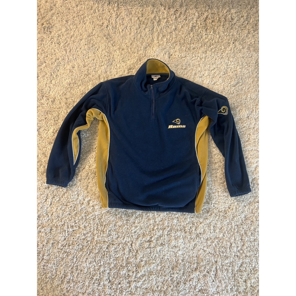 NFL Vintage St Louis Rams Fleece Pullover Jacket Quarter Zip Size L